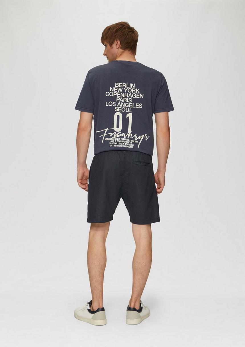 S.Oliver Leinenmix-Shorts Mit Elastikbund Und Garment Dye
