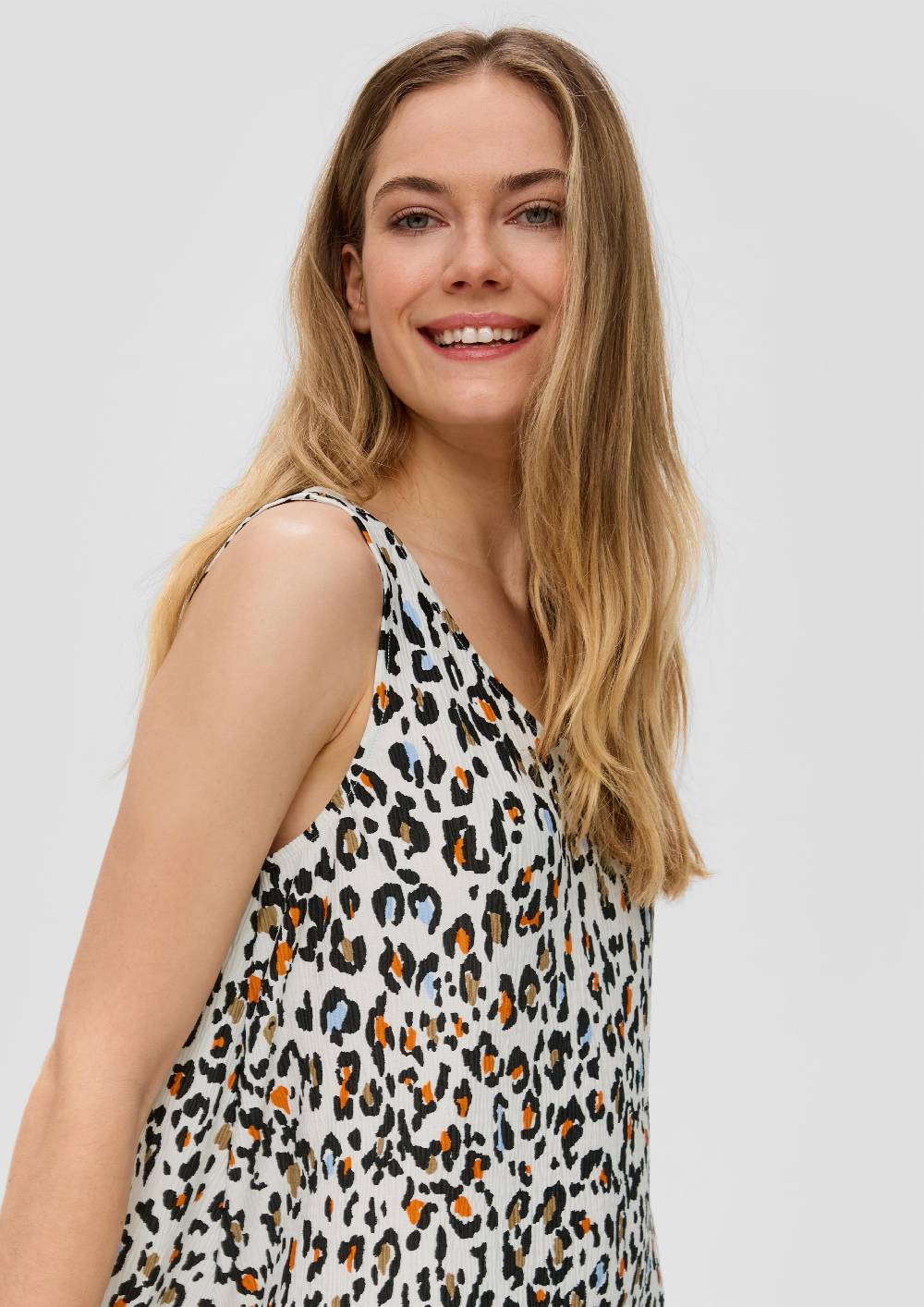 S.Oliver Lockeres ärmelloses Kleid In Crinkle-Optik