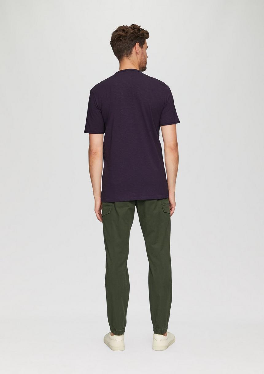 S.Oliver Logo-Shirt Mit Rollkante Und Flammgarnstruktur