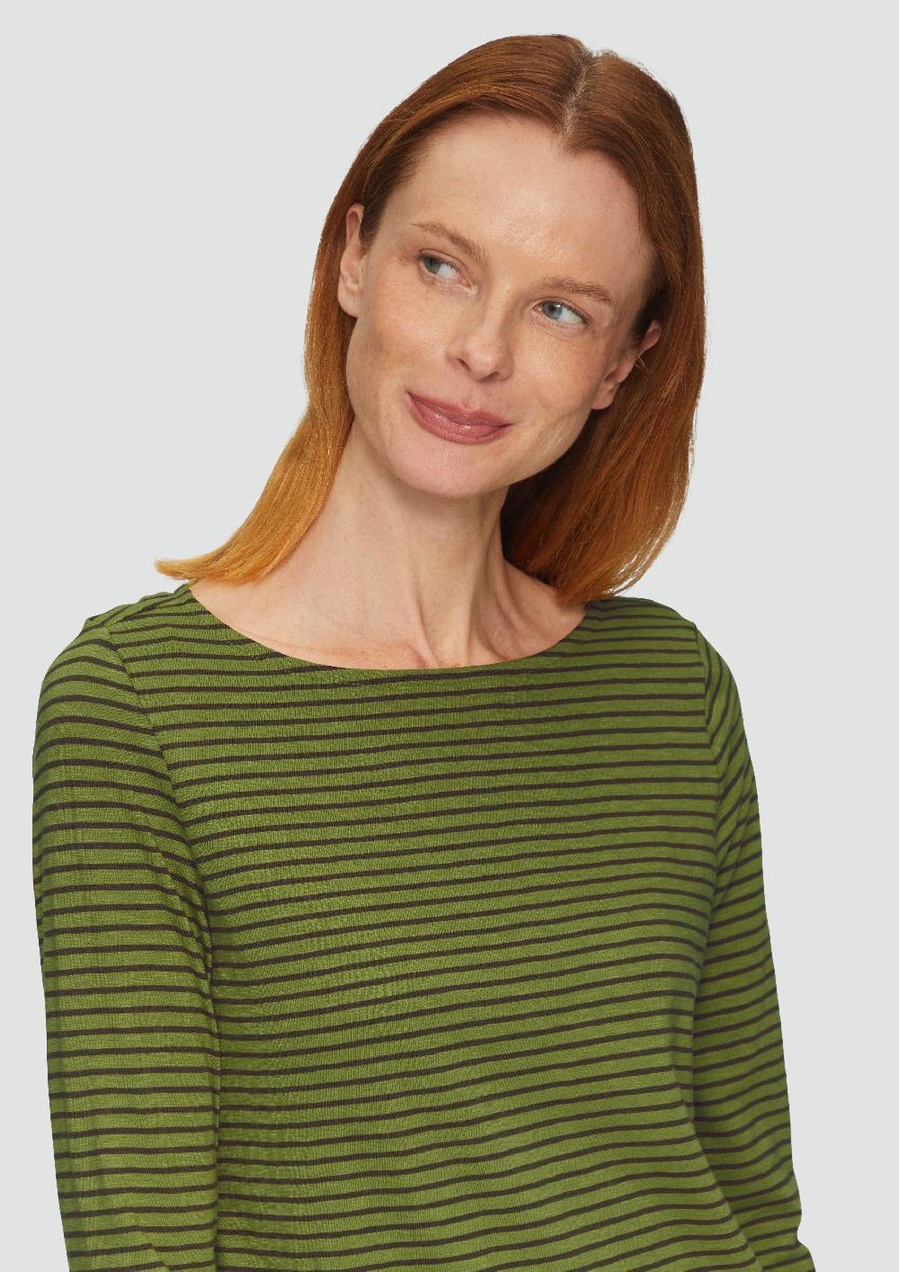 S.Oliver Longsleeve Mit Flammgarnstruktur Und U-Boot-Ausschnitt