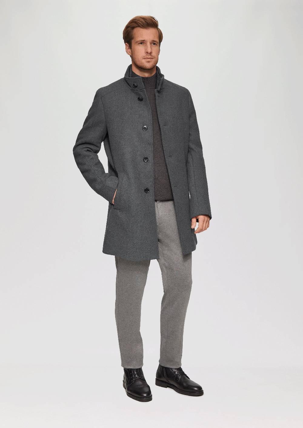 S.Oliver Mantel Aus Wollmix Mit Fixiertem Stepp-Einsatz