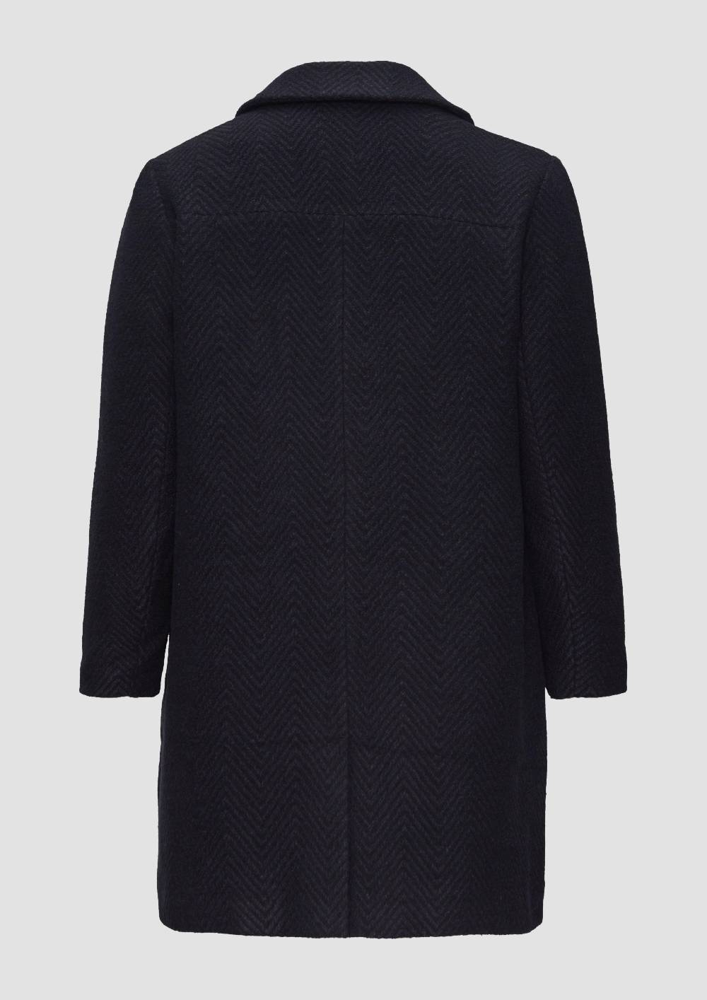 S.Oliver Mantel Mit Reverskragen Und Klassischem Fischgrat-Muster