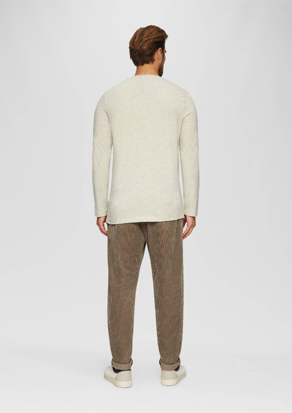 S.Oliver Meliertes Longsleeve Mit Henley-Ausschnitt