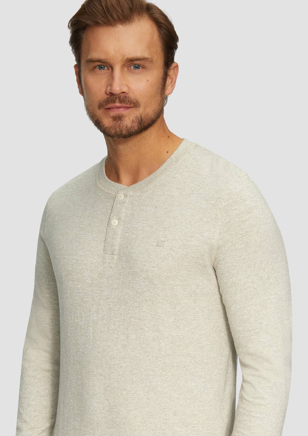 S.Oliver Meliertes Longsleeve Mit Henley-Ausschnitt