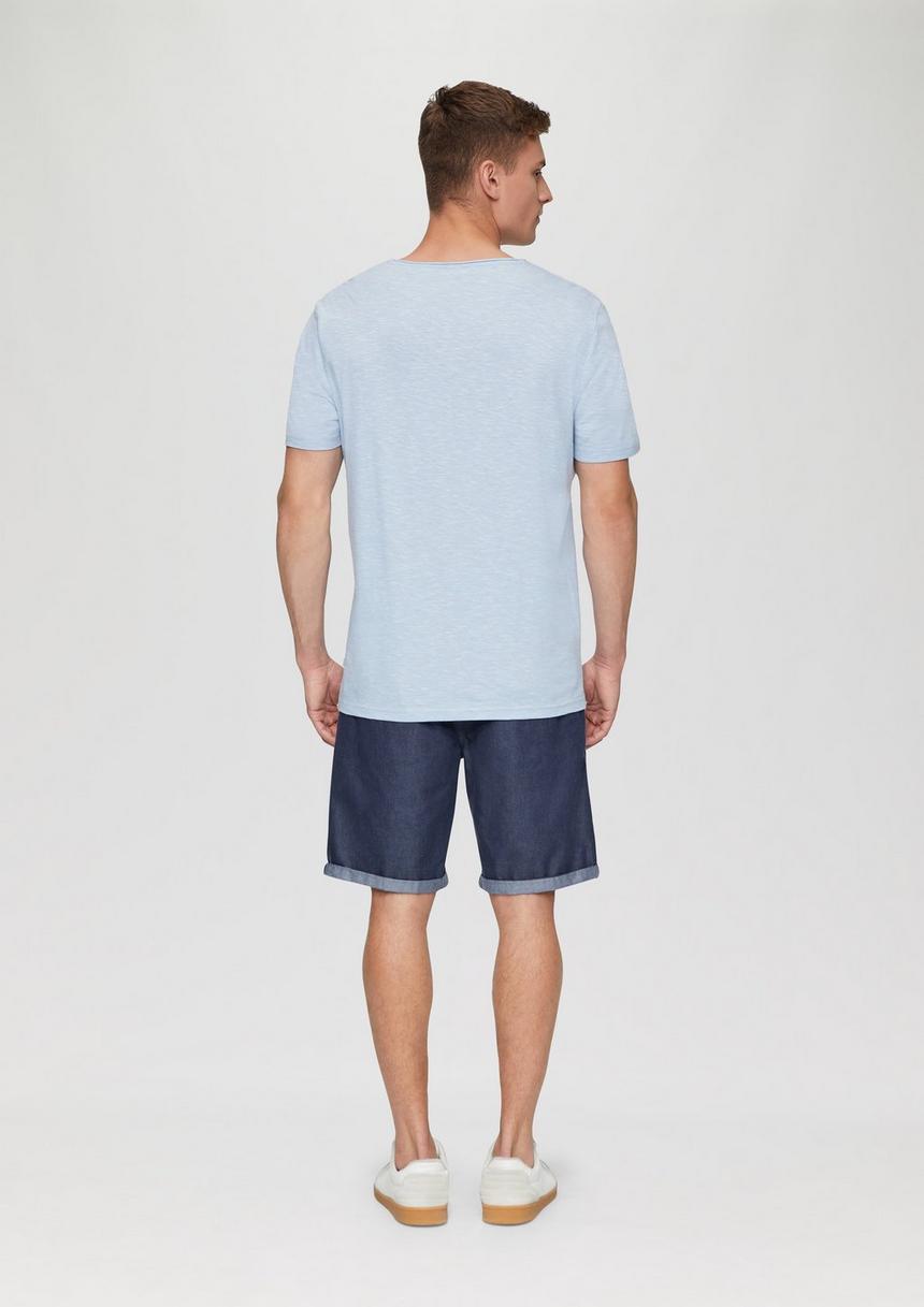 S.Oliver Meliertes T-Shirt Mit V-Ausschnitt Und Logo-Detail