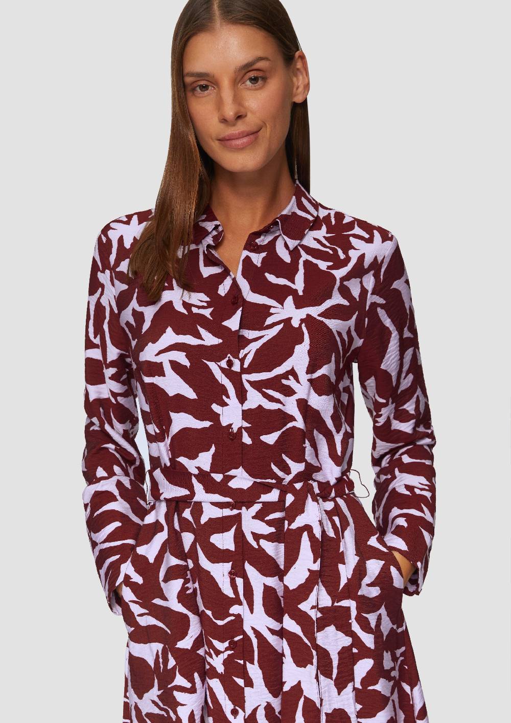 S.Oliver Midi-Kleid Aus Viskose Mit Eingrifftaschen