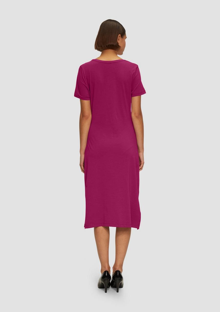 S.Oliver Midikleid Aus Baumwollstretch Mit Knotendetail