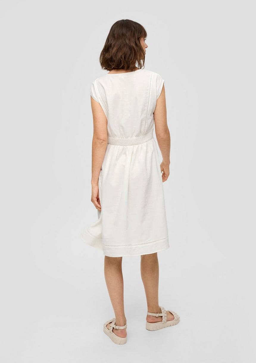 S.Oliver Midikleid Aus Baumwollstretch Mit Stickereien