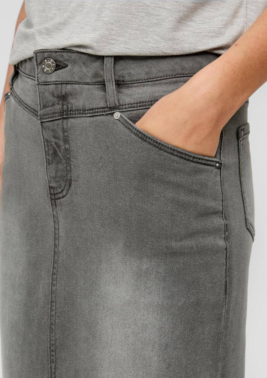 S.Oliver Midirock Aus Denim Mit Schlitz Und Sattelbund