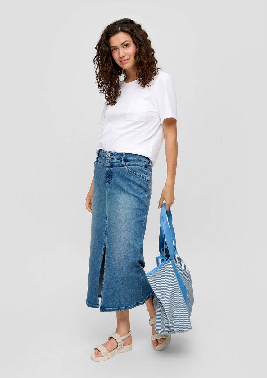 S.Oliver Midirock Aus Denim Mit Schlitz Und Sattelbund