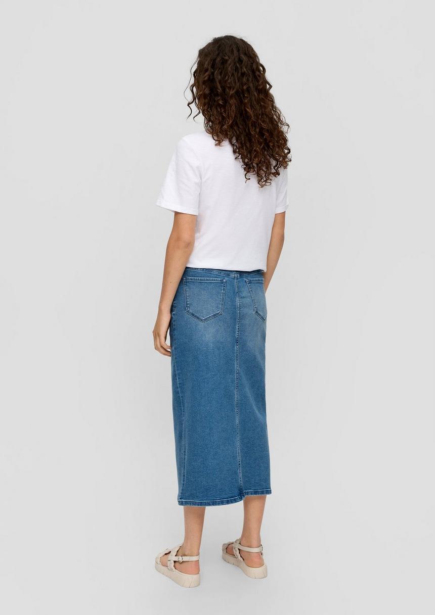 S.Oliver Midirock Aus Denim Mit Schlitz Und Sattelbund