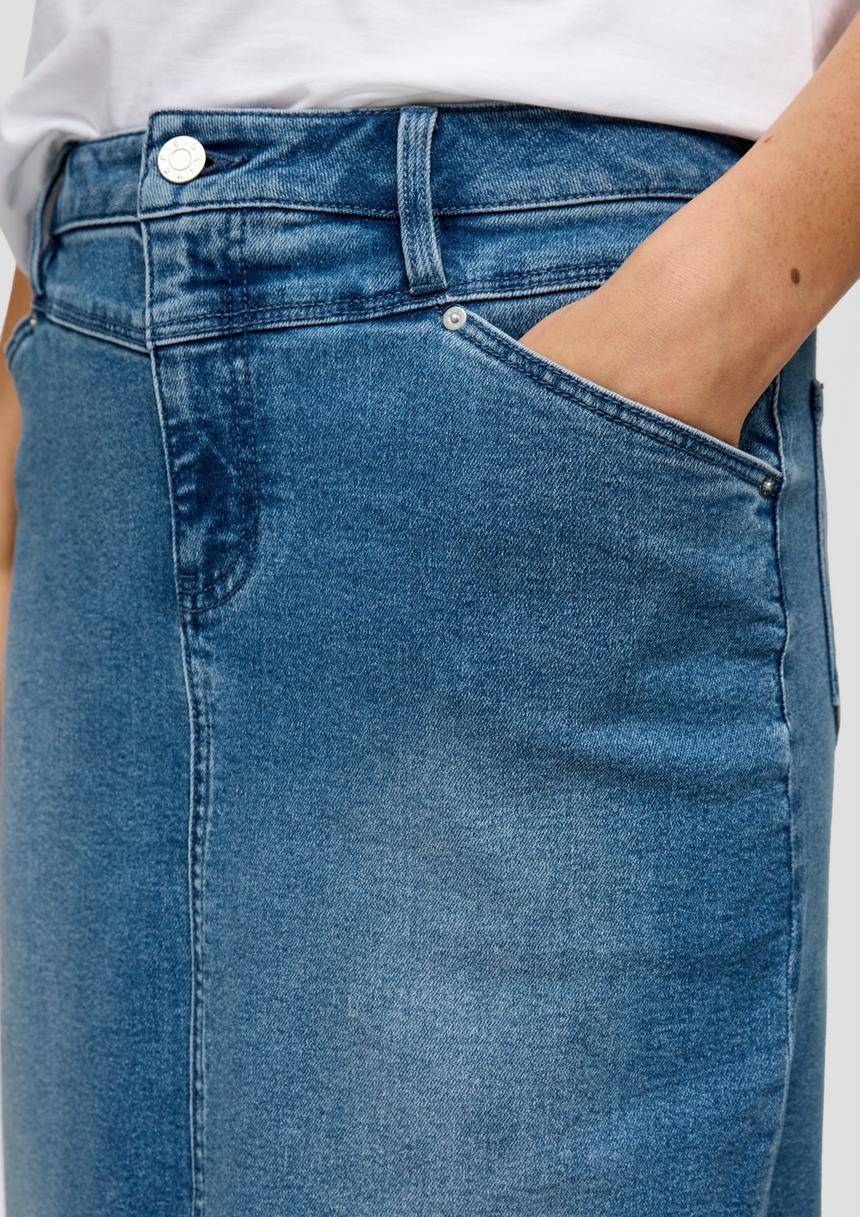 S.Oliver Midirock Aus Denim Mit Schlitz Und Sattelbund