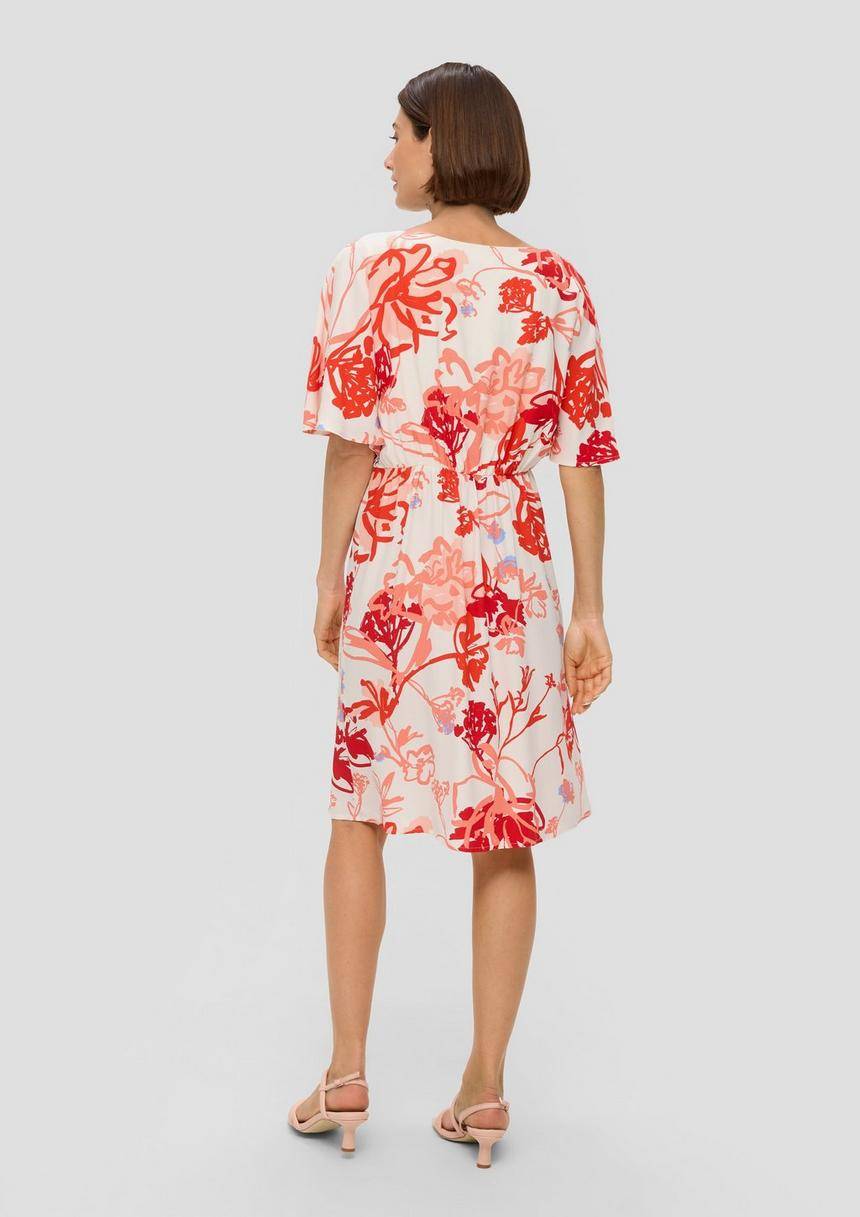 S.Oliver Midkleid Mit All-over-Print Und Flügelärmel