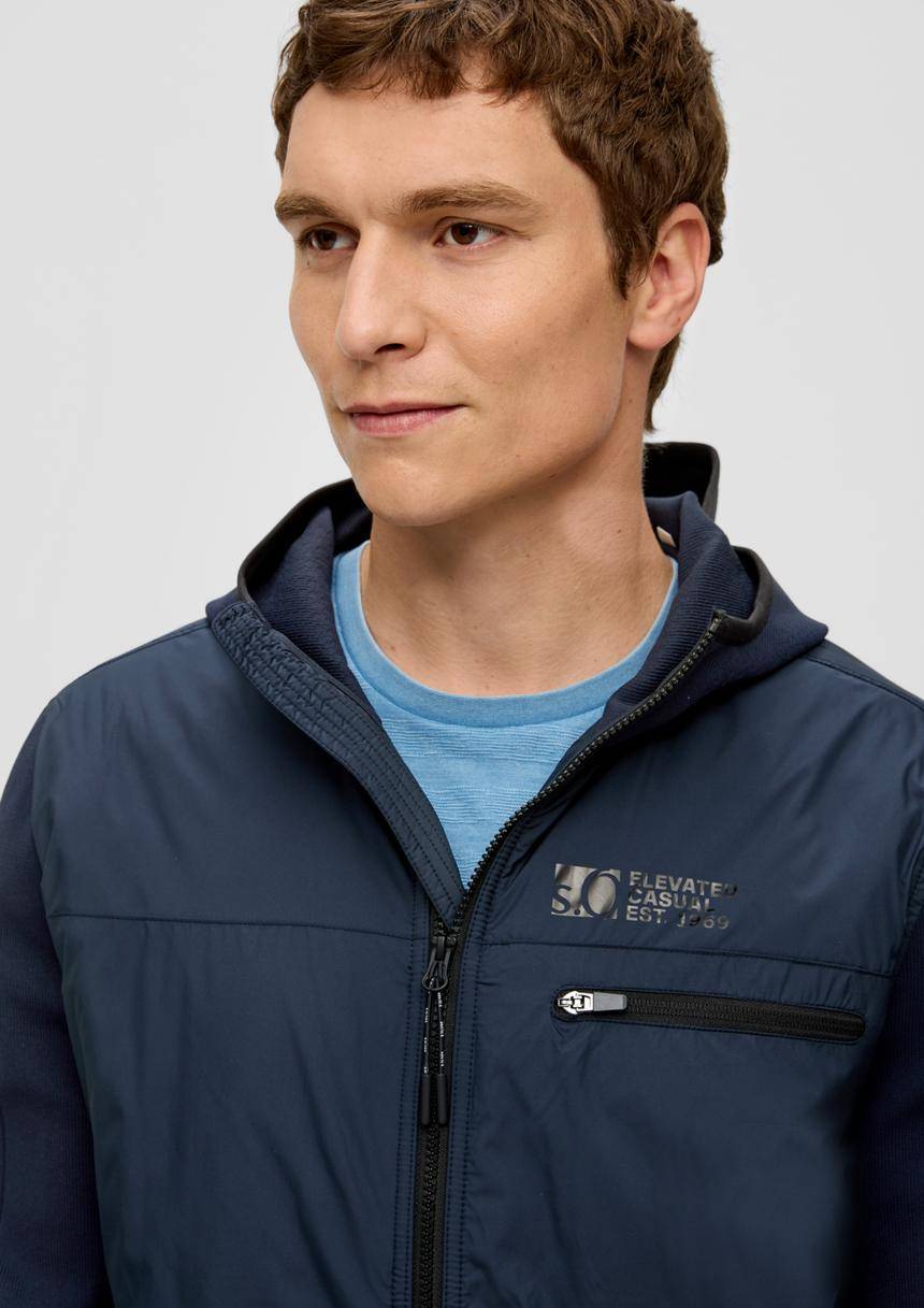 S.Oliver Nylonjacke Mit Gestrickten Ärmeln Und Kapuze