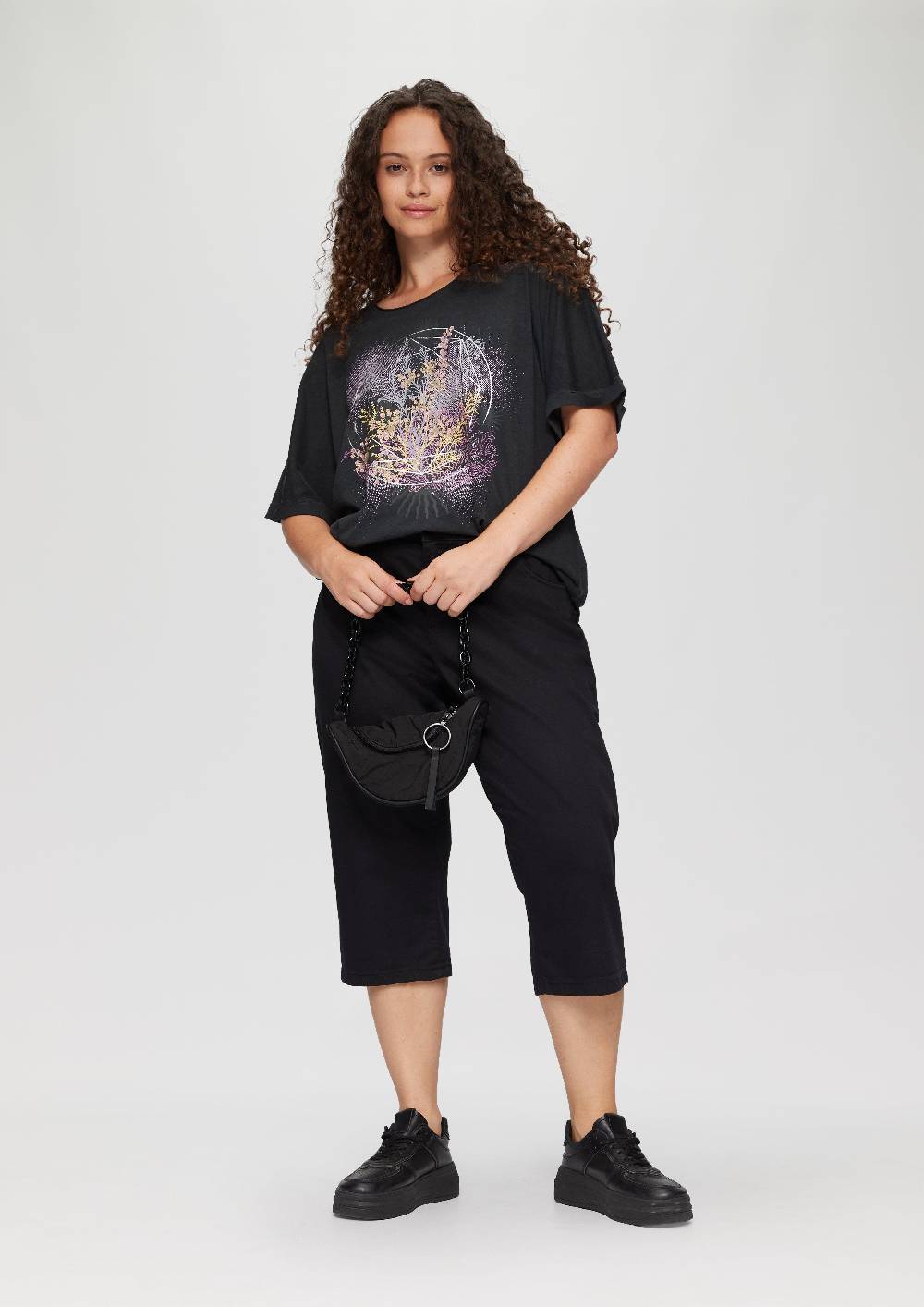 S.Oliver Oversize-Shirt Mit Rundhalsausschnitt Und Frontprint