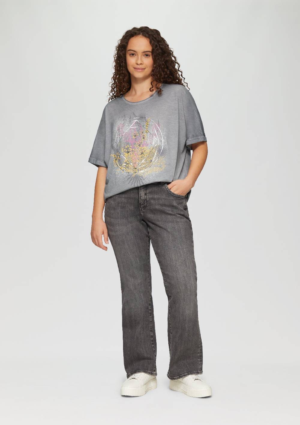 S.Oliver Oversize-Shirt Mit Rundhalsausschnitt Und Frontprint