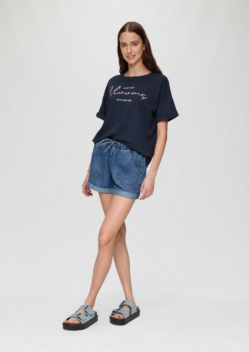 S.Oliver Oversized T-Shirt Aus Jersey Mit Frontprint