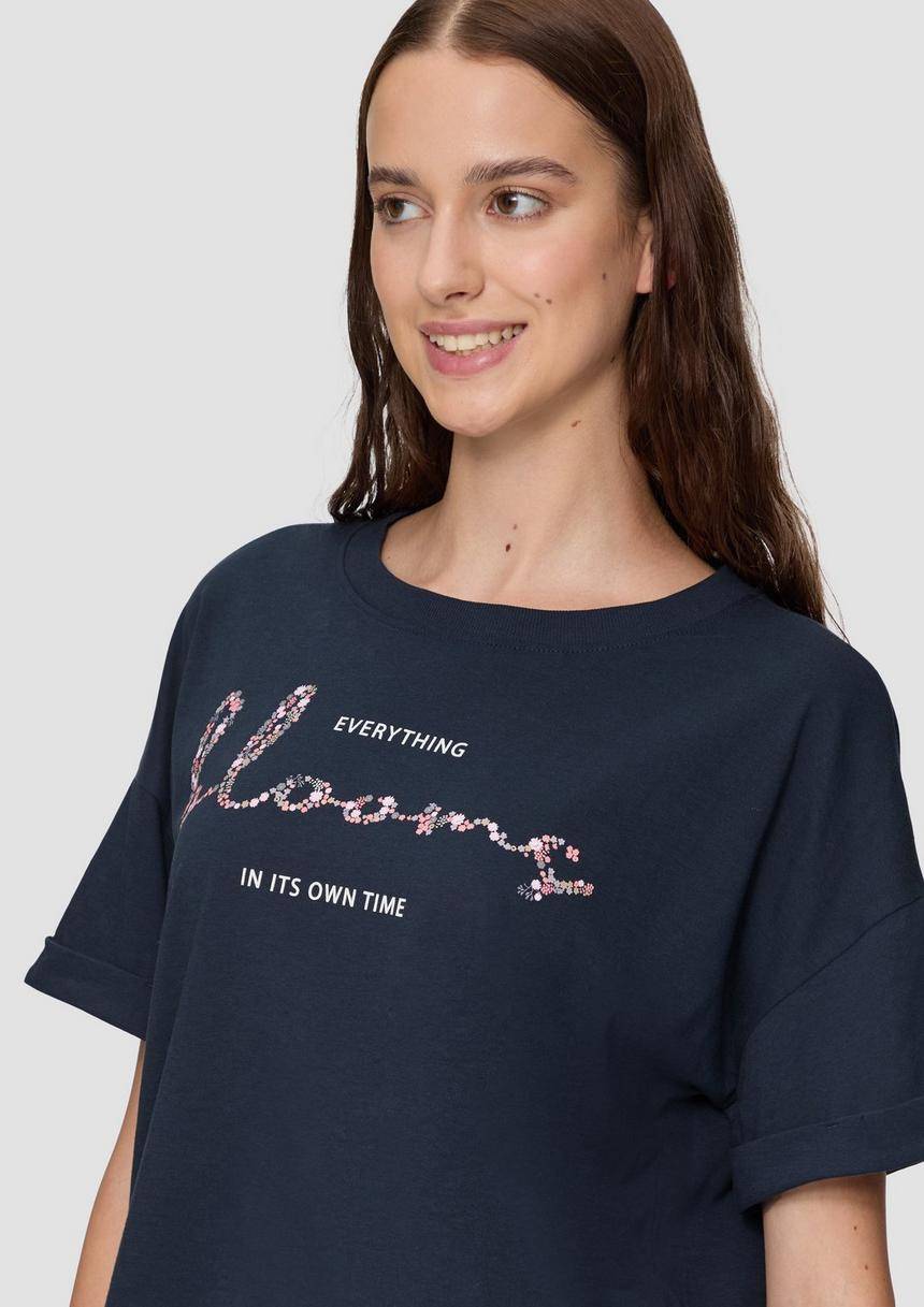 S.Oliver Oversized T-Shirt Aus Jersey Mit Frontprint