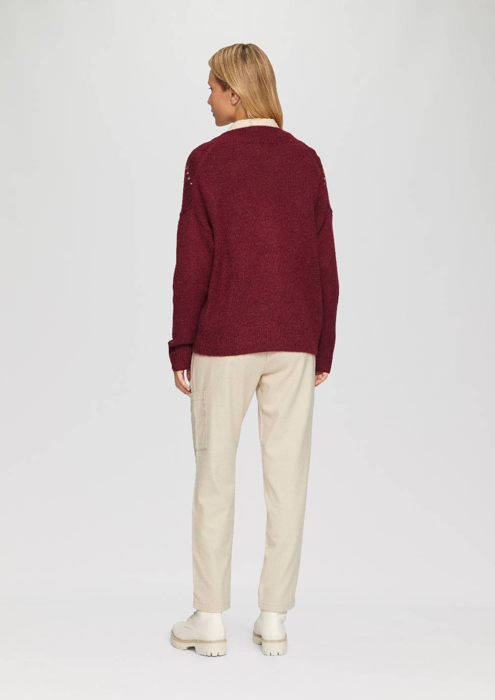 S.Oliver Oversized Wollmix-Strickjacke Mit Argyle-Muster