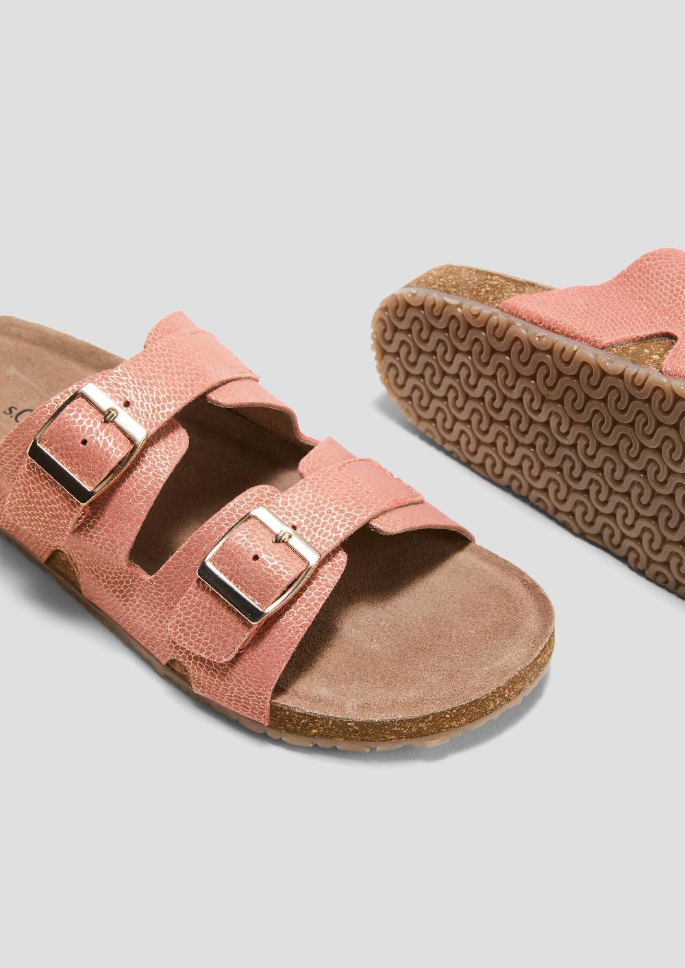 S.Oliver Pantoletten Aus Rindsleder Mit Dornschließe