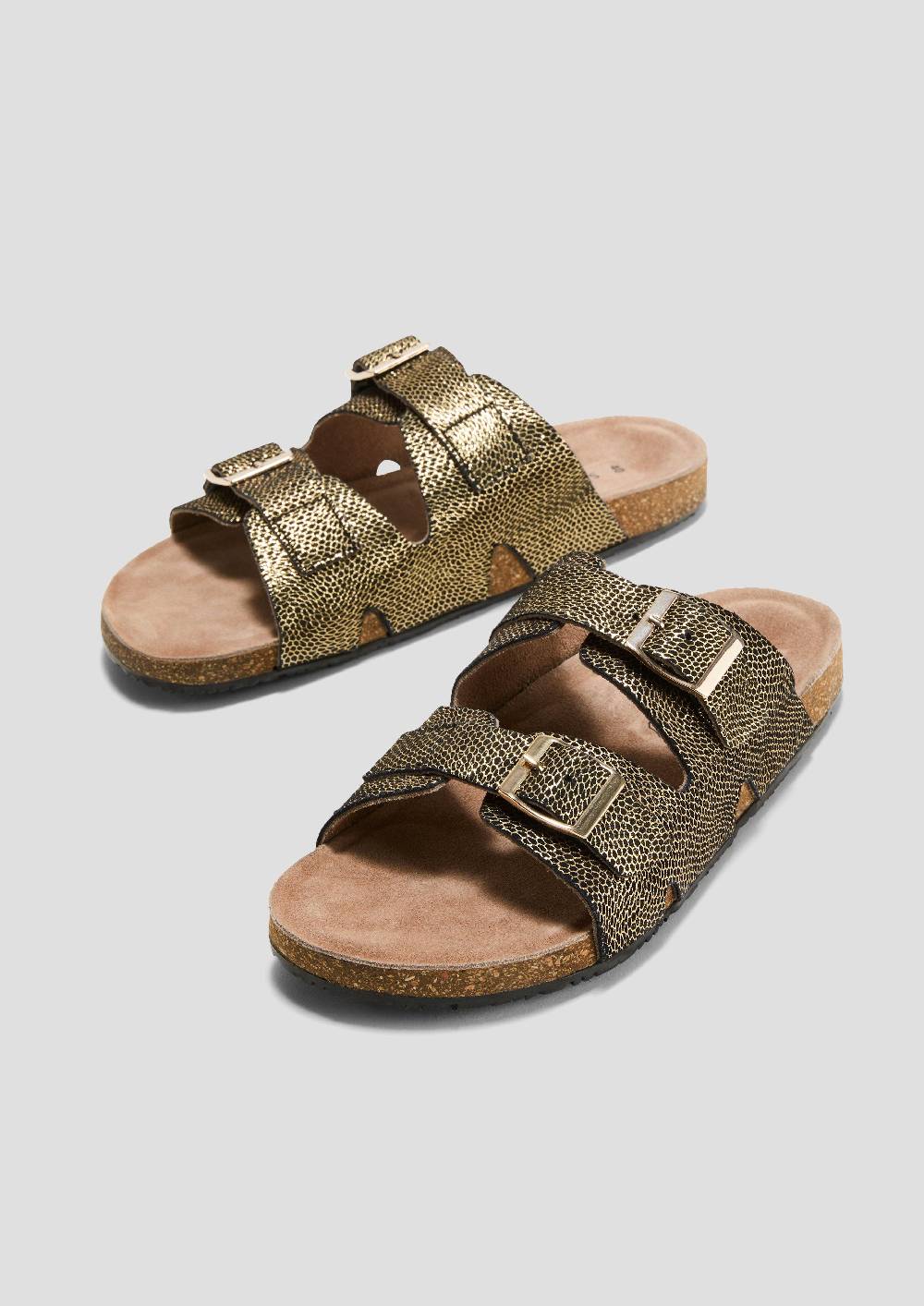 S.Oliver Pantoletten Aus Rindsleder Mit Dornschließe