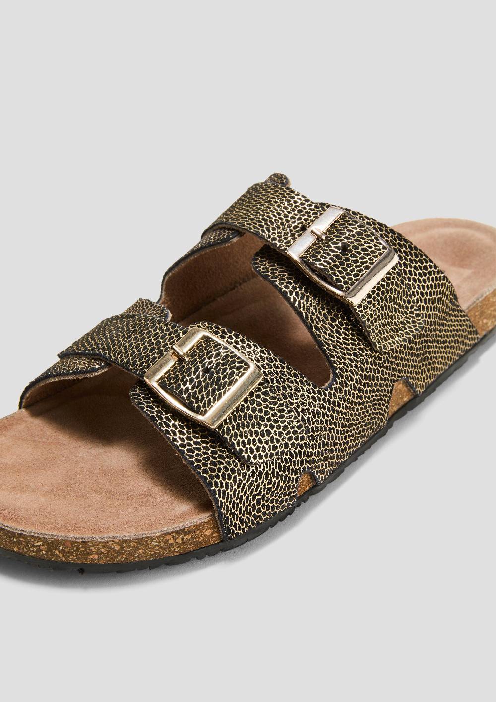 S.Oliver Pantoletten Aus Rindsleder Mit Dornschließe