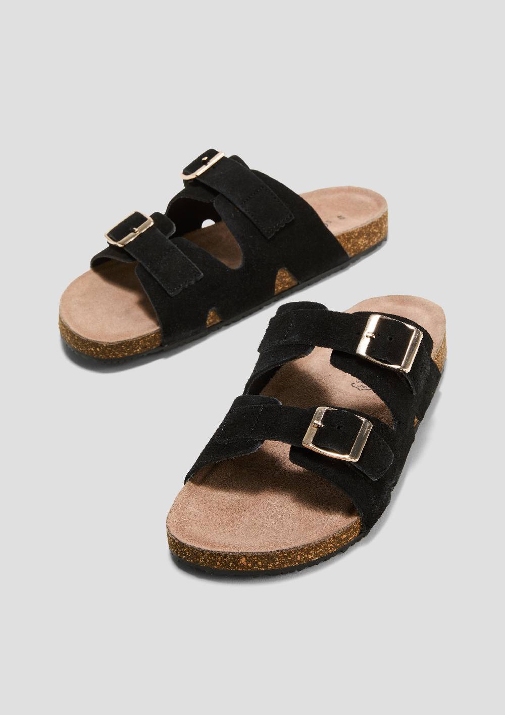 S.Oliver Pantoletten Aus Rindsleder Mit Dornschließe