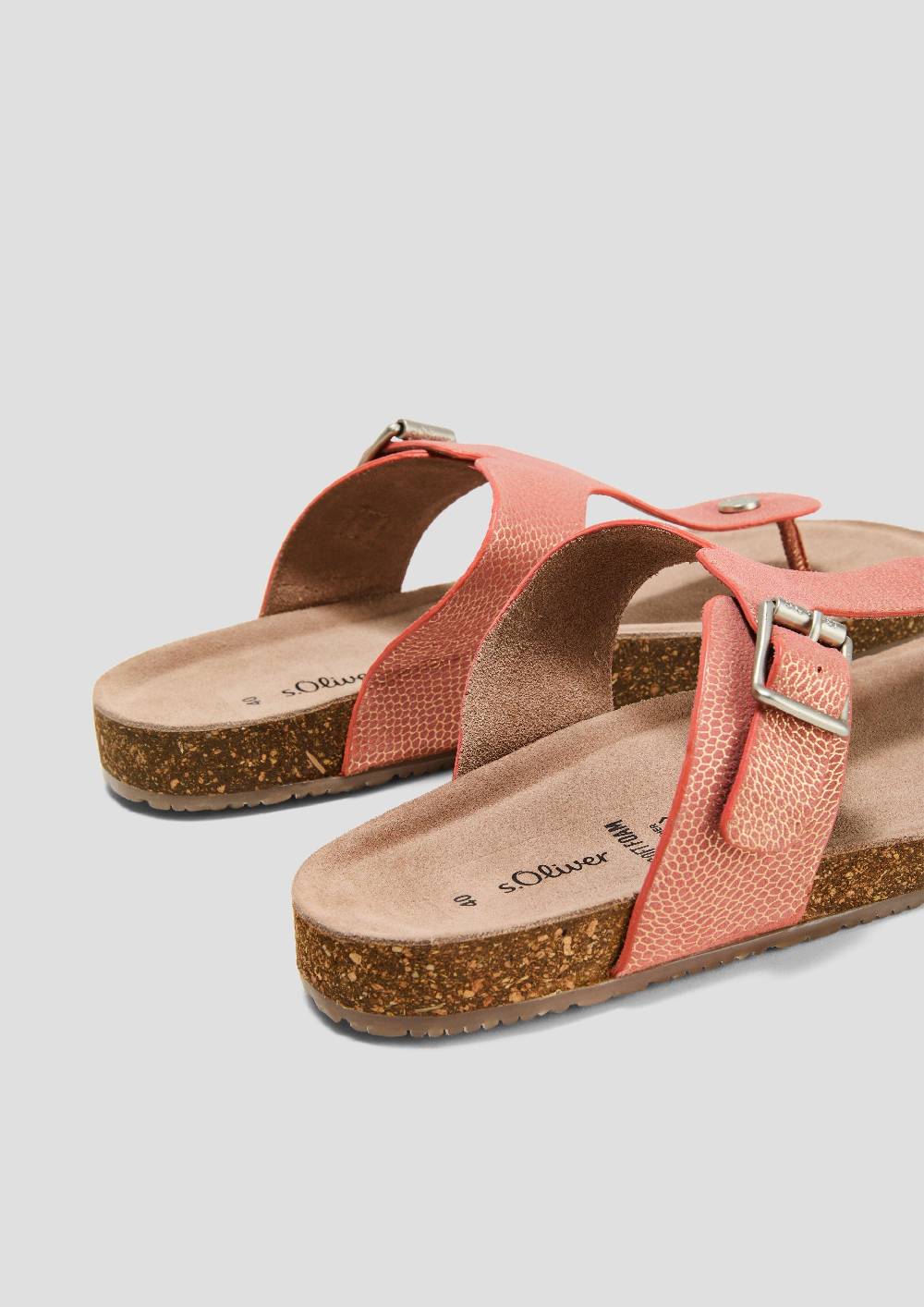 S.Oliver Pantoletten Aus Rindsleder Mit Dornschließe