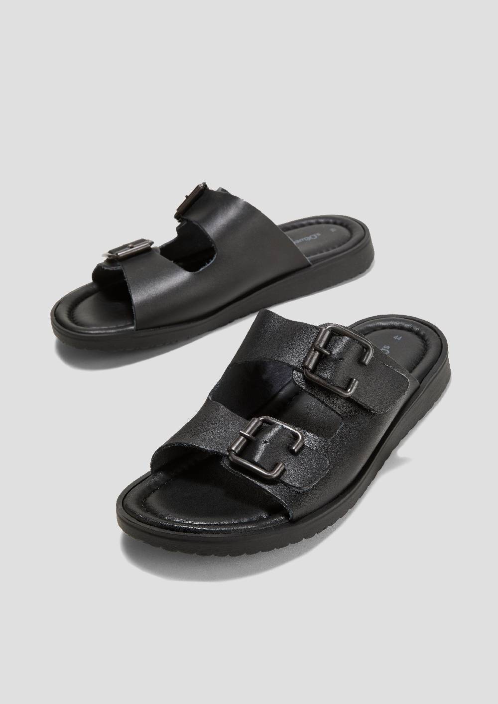 S.Oliver Pantoletten Aus Rindsleder Mit Verstellbaren Riemen