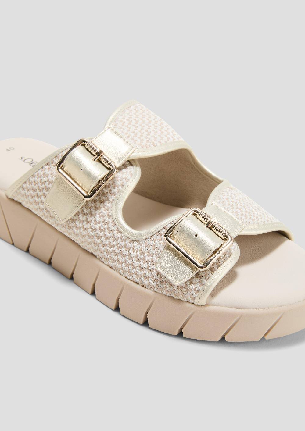 S.Oliver Pantoletten Mit Plateau-Sohle Und Dornschließen