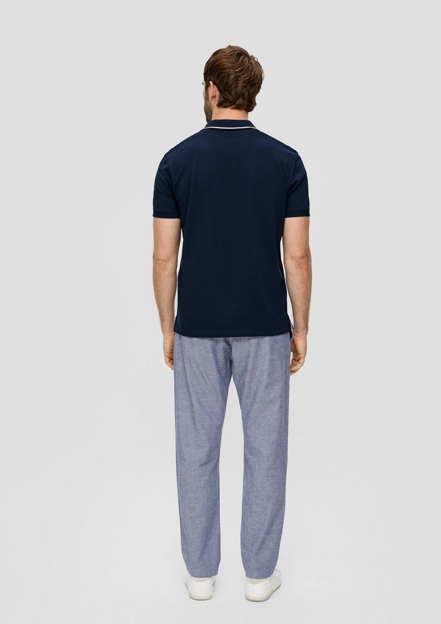 S.Oliver Poloshirt Aus Baumwolle Mit Frontprint Und Kontrast-Detail