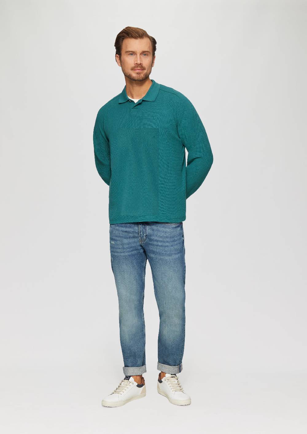 S.Oliver Poloshirt Aus Baumwolle Mit Waffelstruktur