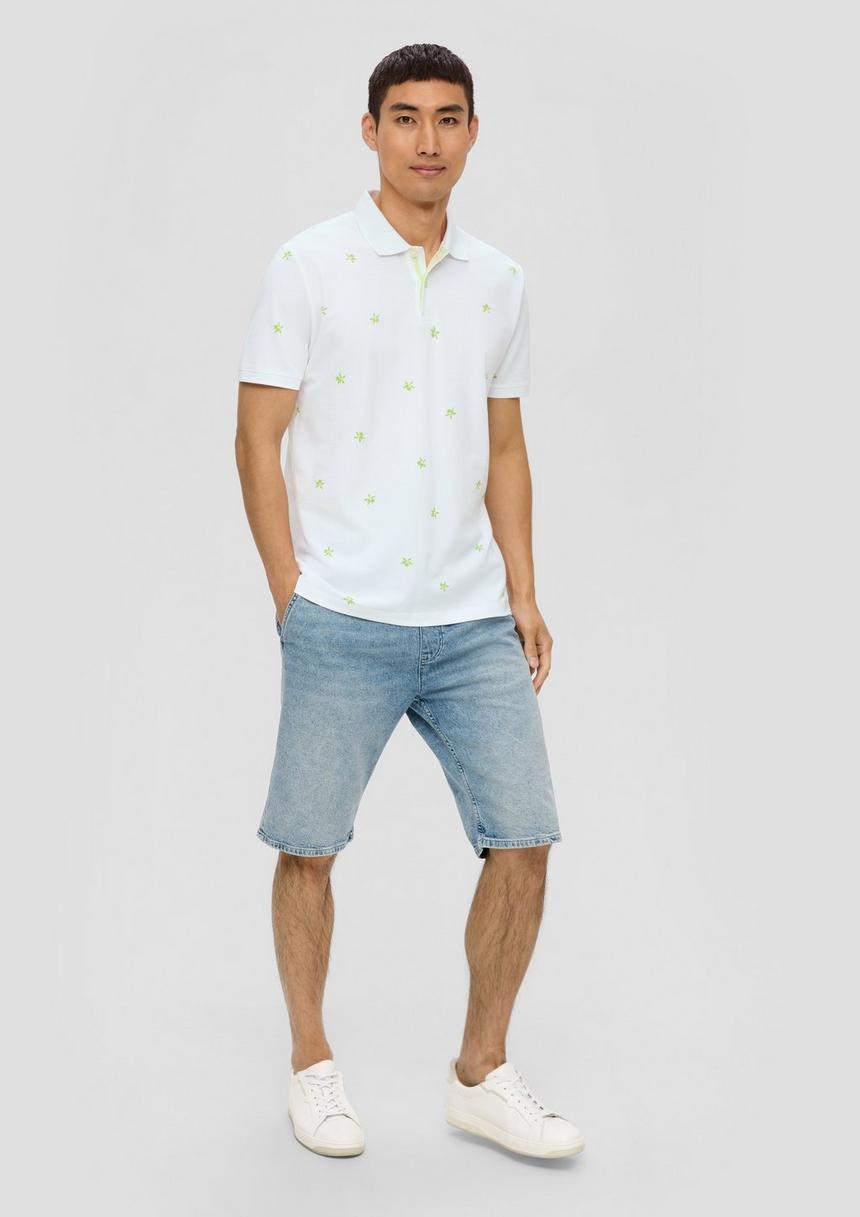 S.Oliver Poloshirt Mit All-over-Print Und Kontrast-Details