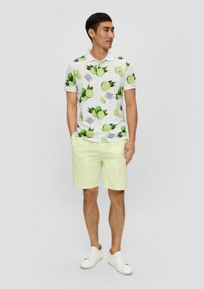 S.Oliver Poloshirt Mit All-over-Print Und Kontrast-Details