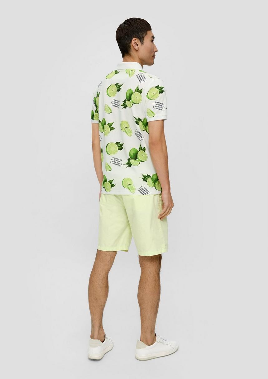 S.Oliver Poloshirt Mit All-over-Print Und Kontrast-Details