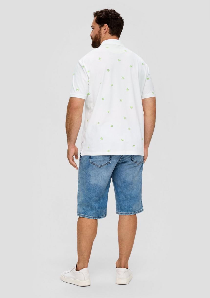 S.Oliver Poloshirt Mit All-over-Print Und Kontrast-Details