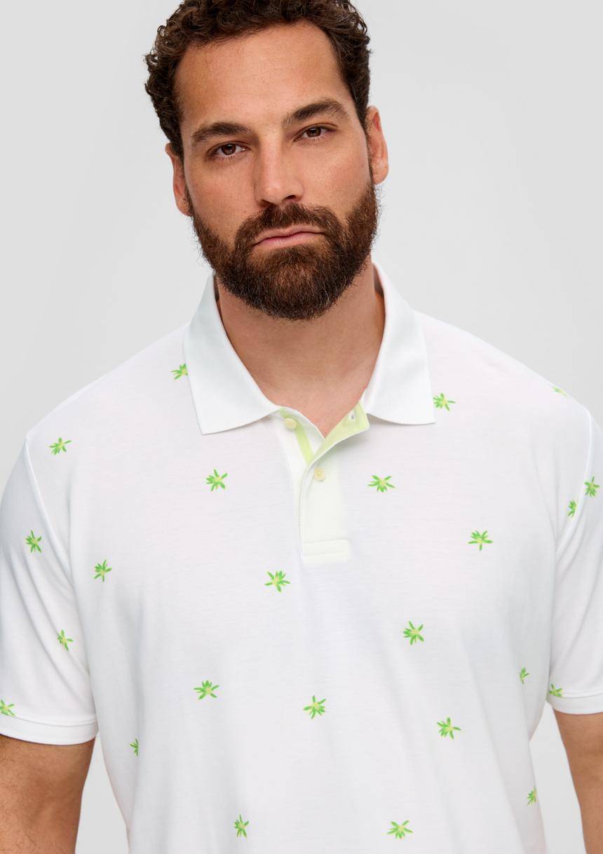 S.Oliver Poloshirt Mit All-over-Print Und Kontrast-Details