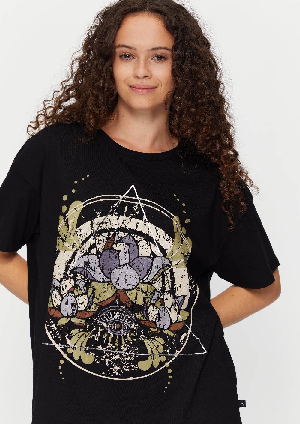 S.Oliver Print-T-Shirt Mit überschnittenen Schultern