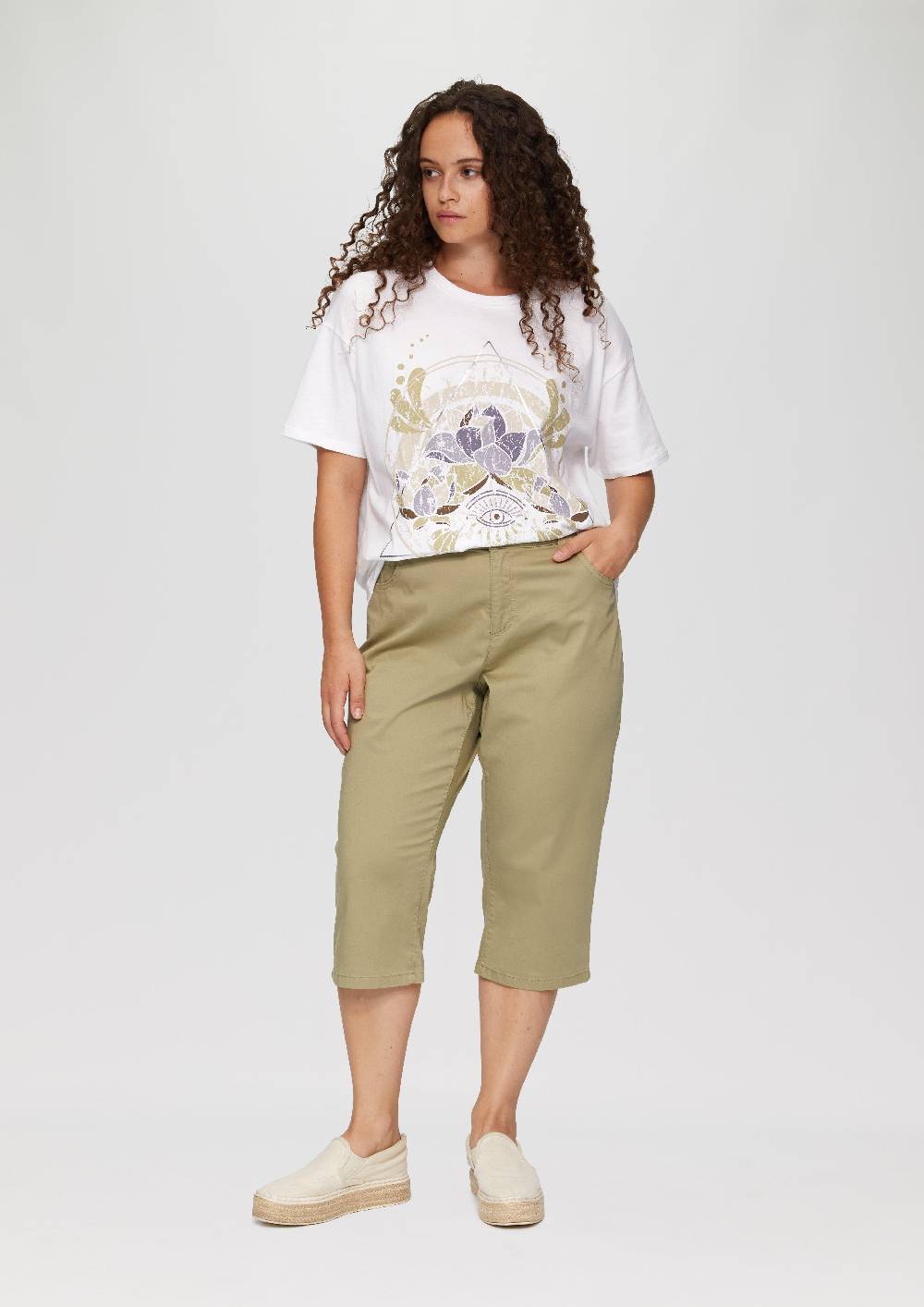 S.Oliver Print-T-Shirt Mit überschnittenen Schultern