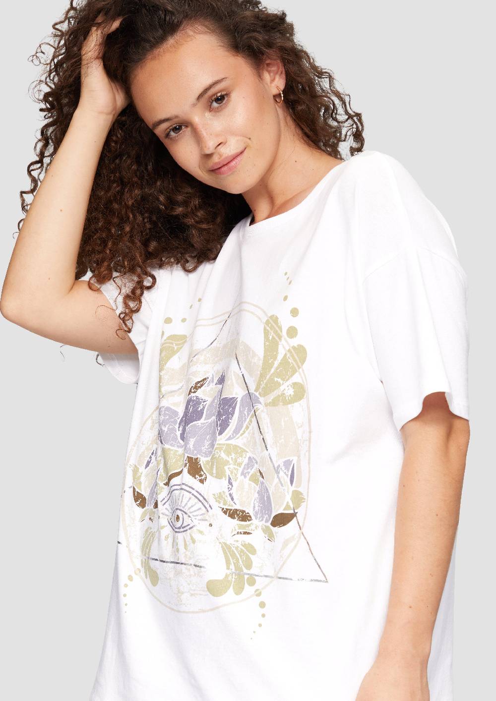 S.Oliver Print-T-Shirt Mit überschnittenen Schultern