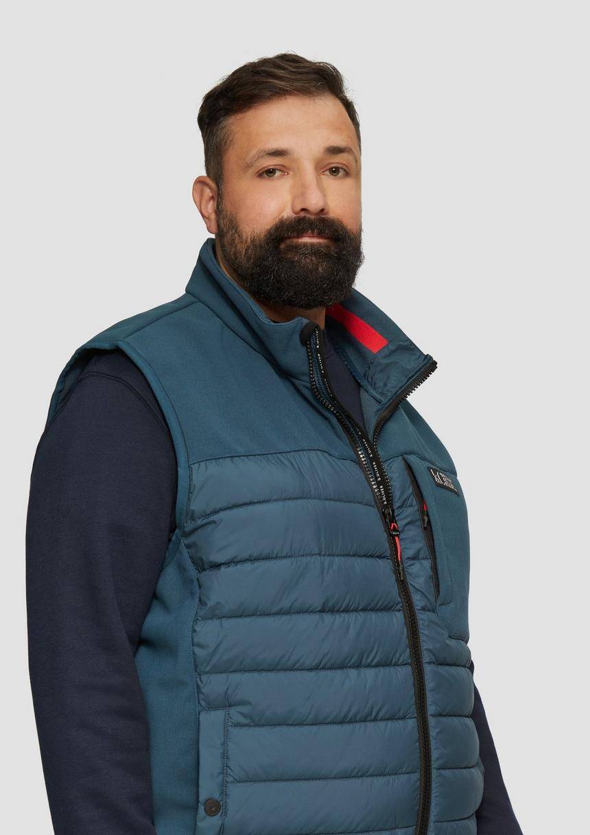 S.Oliver Pufferweste Aus Softshell Mit Kontrast-Details