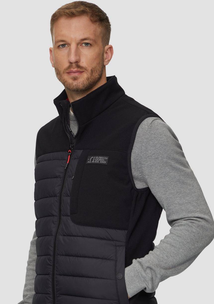 S.Oliver Pufferweste Im Fabricmix Mit Kontrast-Details