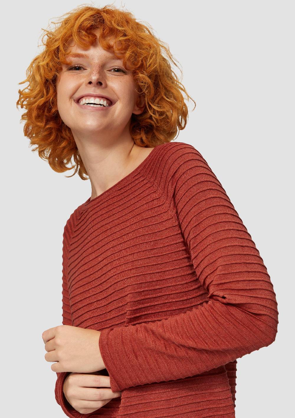 S.Oliver Pullover Mit Strukturmuster Aus Viskosemix