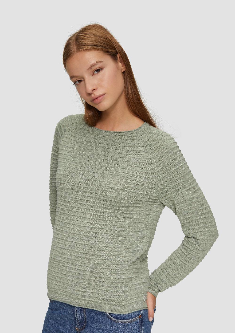 S.Oliver Pullover Mit Strukturmuster Aus Viskosemix