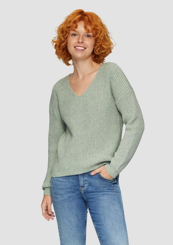 S.Oliver Pullover mit überschnittenen Schultern in Melange-Optik