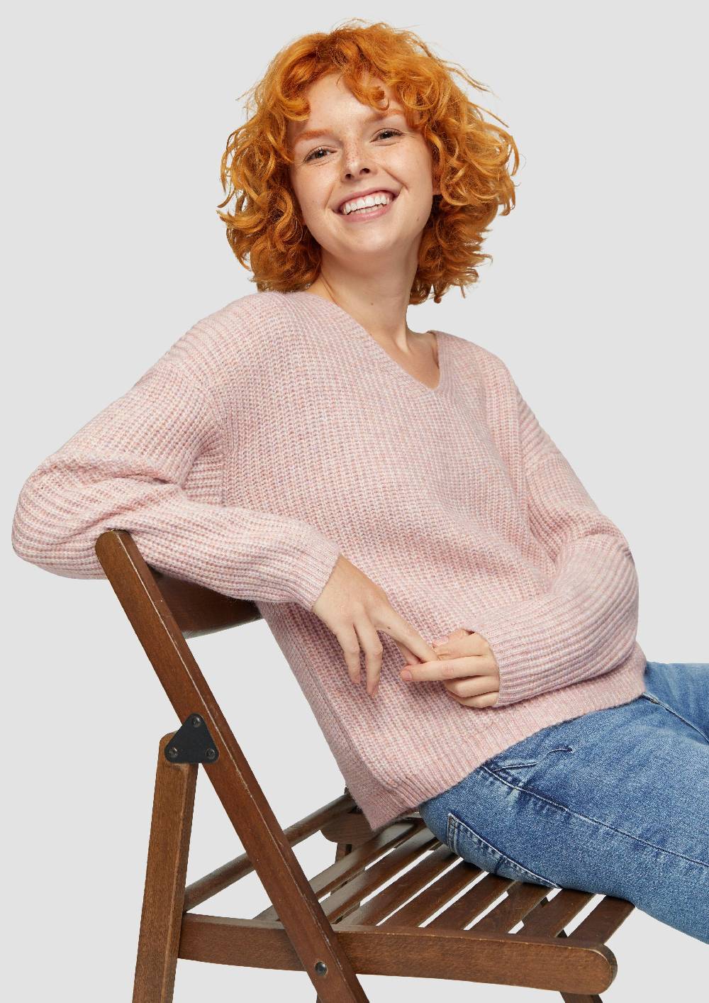 S.Oliver Pullover Mit überschnittenen Schultern In Melange-Optik