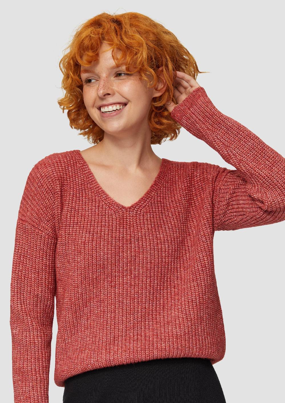 S.Oliver Pullover Mit überschnittenen Schultern In Melange-Optik