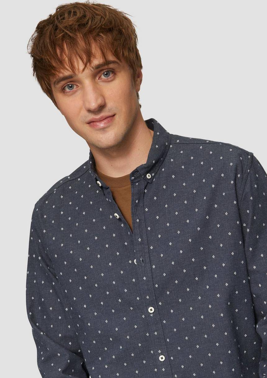 S.Oliver Regular Fit: Hemd Mit All-over-Print Und Button-Down-Kragen