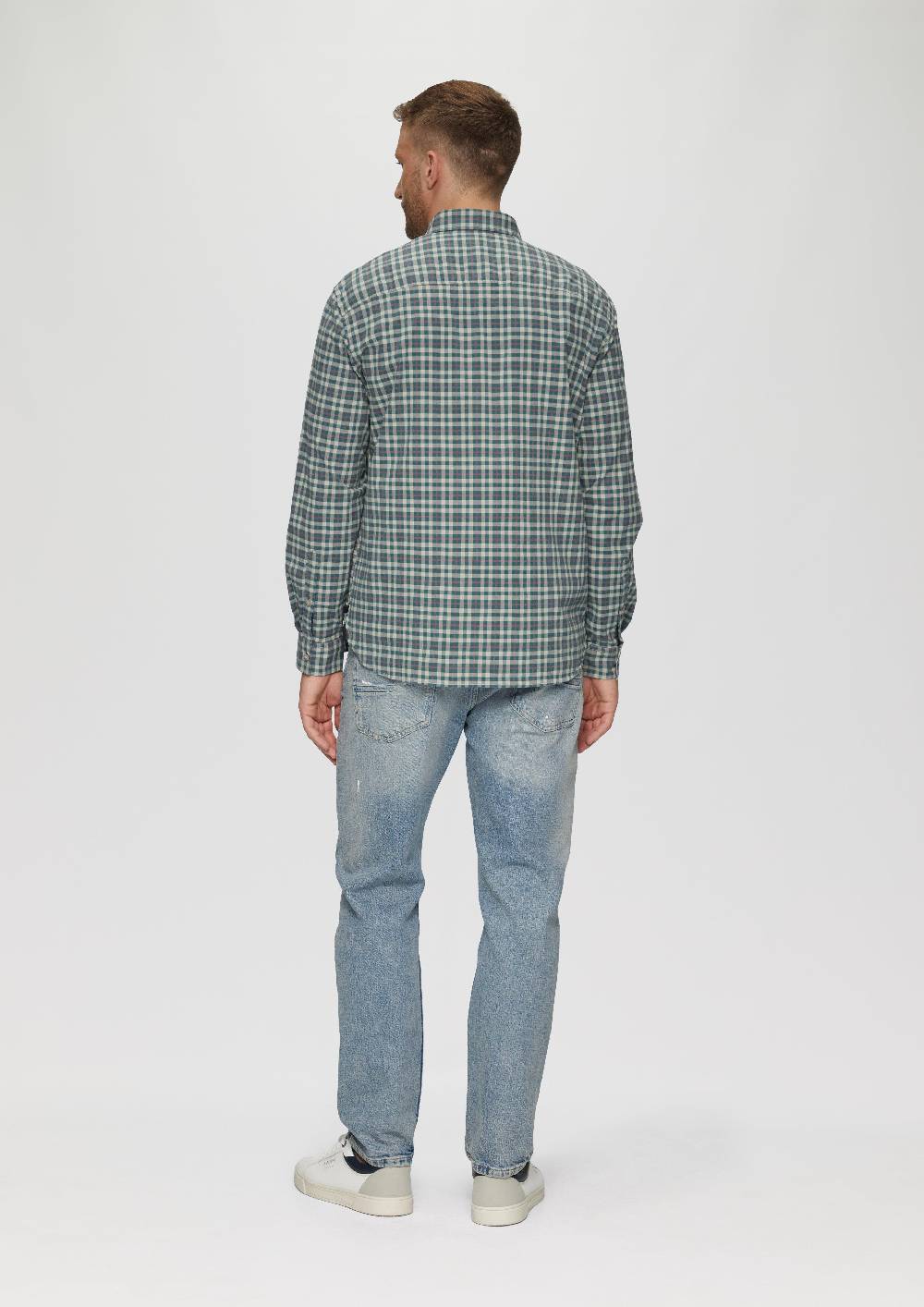 S.Oliver Regular Fit: Hemd Mit Button-Down-Kragen Aus Baumwollstretch