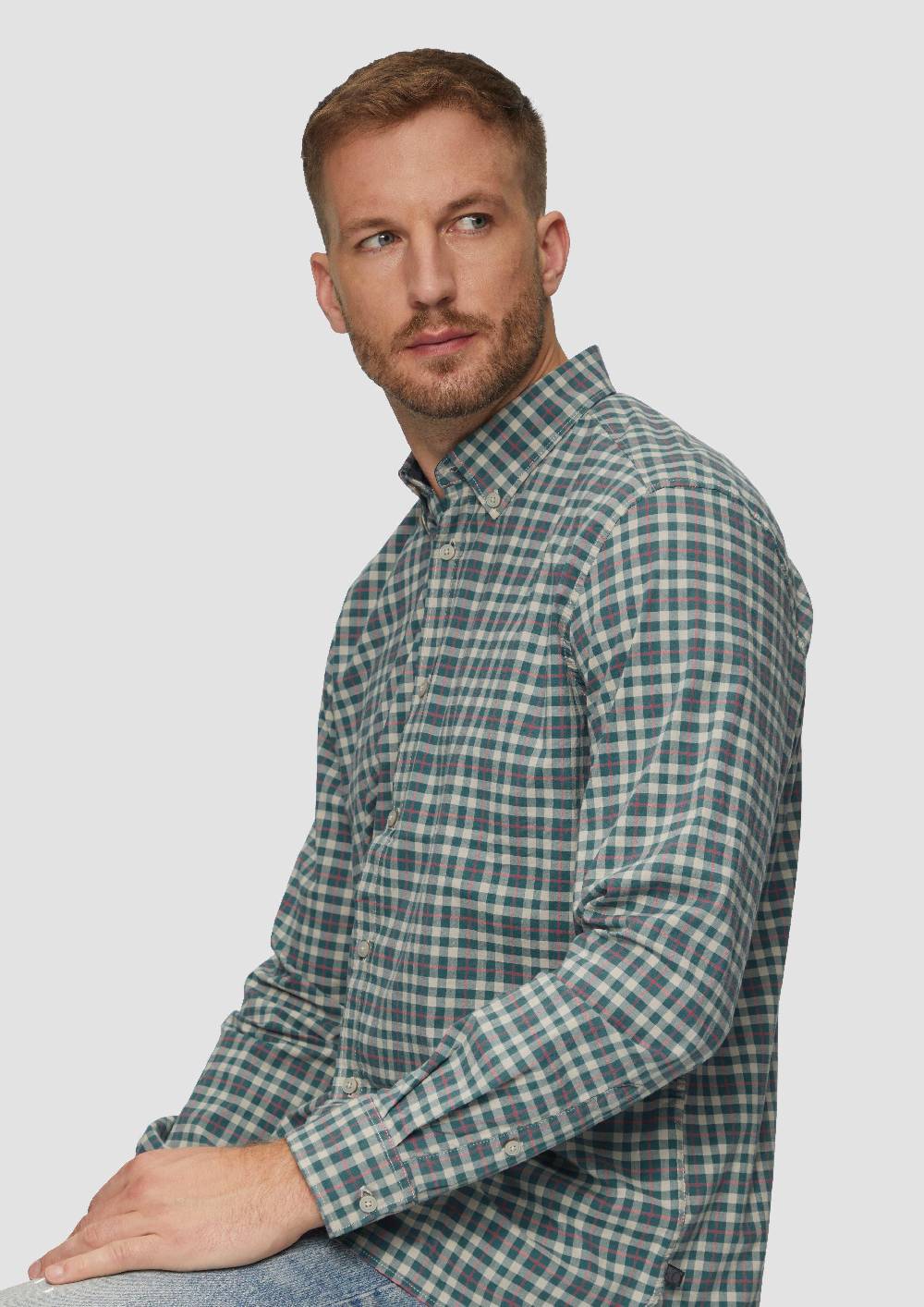 S.Oliver Regular Fit: Hemd Mit Button-Down-Kragen Aus Baumwollstretch